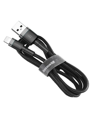 Кабель Baseus Cafule Lightning 2.4A (1m) (gray/black)