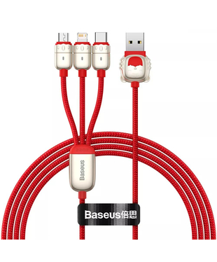 Кабель Baseus Year of the Tiger 3-in-1 (Micro USB+Lightning+Type-C) 3,5A(1,2m)