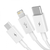 Кабель Baseus Superior Series Fast Charging 3-in-1 (Micro USB+Lightning+Type-C) 3.5A (1.5m) White, изображение 3