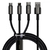 Кабель Baseus Tungsten Gold One-for-three Fast Charging Data 3-in-1 (Micro USB+Lightning+Type-C) 3.5 Black