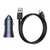 Автомобільний зарядний пристрій Baseus Golden Contactor Pro 40W USB + Type-C + Cable Type-C 5A (1m) Dark gray, зображення 7