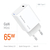 Мережевий зарядний пристрій ColorWay GaN Mini 65W PD Port PPS USB-C білий (CW-CHS049PD-WT), зображення 7