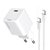Мережевий зарядний пристрій ColorWay GaN Mini 35W PD Port PPS USB-C білий cable Type-C (CW-CHS056PDC-WT), зображення 2