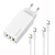Мережевий зарядний пристрій ColorWay GaN Mini 65W PD Port PPS USB (USB-2C1A) cable Type-C&Lightning (CW-CHS058PDCL-WT), зображення 2