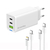 Мережевий зарядний пристрій ColorWay GaN Mini 65W PD Port PPS USB (USB-2C1A) cable Type-C&Lightning (CW-CHS058PDCL-WT), зображення 5
