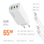 Мережевий зарядний пристрій ColorWay GaN Mini 65W PD Port PPS USB (USB-2C1A) cable Type-C&Lightning (CW-CHS058PDCL-WT), зображення 7