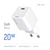 Мережевий зарядний пристрій ColorWay GaN Mini 20W PD Port PPS USB-C білий (CW-CHS059PD-WT), зображення 7
