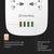 Мережевий фільтр-подовжувач СolorWay 4 розетки/4USB (1QC3.0 + 3 AUTO ID) (CW-CHU44QW), зображення 7