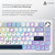 Клавіатура механічна бездротова Ajazz AK820 MAX PLUS Daydream Switch RGB Wireless/BT/USB White, зображення 10