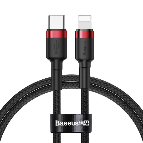 Кабель Baseus Cafule Cable Type-C to iP PD 18W 1m Red+Black (CATLKLF-91)
