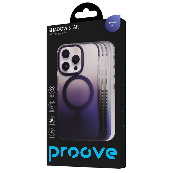 Чохол Proove Shadow Star Case with Magnetic Ring iPhone 15 Deep purple, зображення 2
