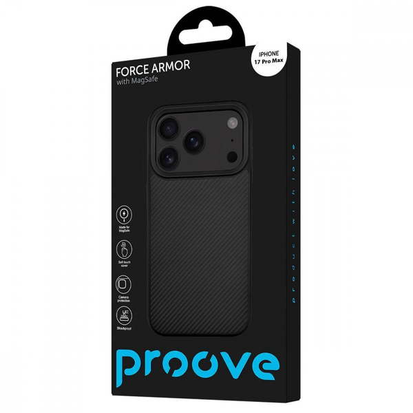 Чохол Proove Force Armor Case with Magnetic Ring iPhone 17 Pro Max Black, зображення 3