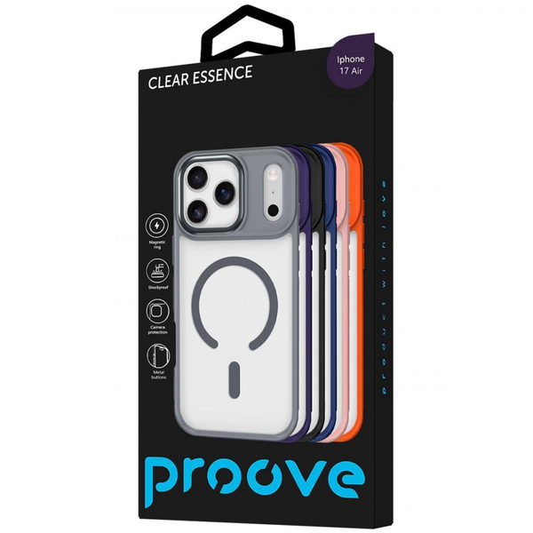 Чохол Proove Clear Essence Case with Magnetic Ring iPhone 17 Air Orange, изображение 2