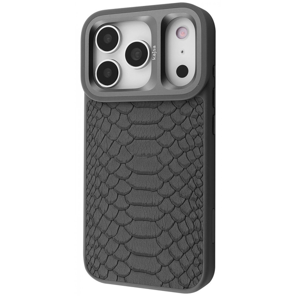Чохол Kajsa Snake Pattern with Magnetic Ring iPhone 17 Pro Gray