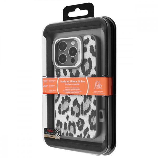 Чохол Kajsa Leopard Pattern with Magnetic Ring iPhone 16 Pro Desert titanium, зображення 2