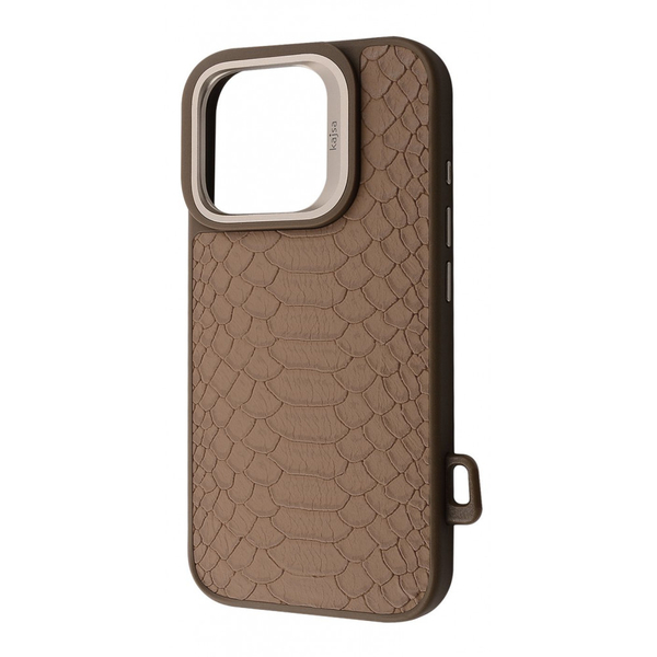 Чохол Kajsa Snake Pattern with Magnetic Ring iPhone 16 Pro Max Desert titanium