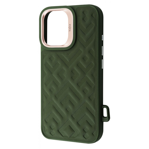 Чохол Kajsa Rhombus Collection with Magnetic Ring iPhone 16 Olive