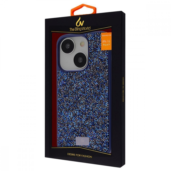 Чохол Bling World Rock Diamond (TPU) iPhone 16 Pro Blue titanium, изображение 2