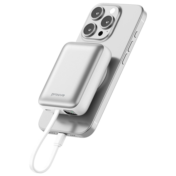 Портативна батарея PowerBank Proove Neutron 22.5W 10000mAh Silver/white, изображение 8