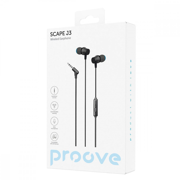 Дротові навушники Proove Scape J3 (3.5mm) Black, зображення 2