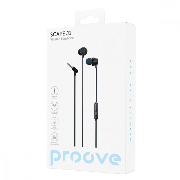 Дротові навушники Proove Scape J1 (3.5mm) Black, зображення 2