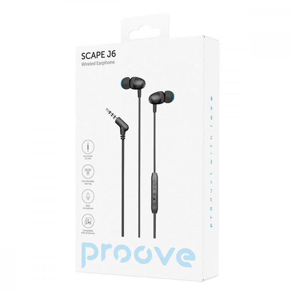 Дротові навушники Proove Scape J6 (3.5mm) Black, зображення 2