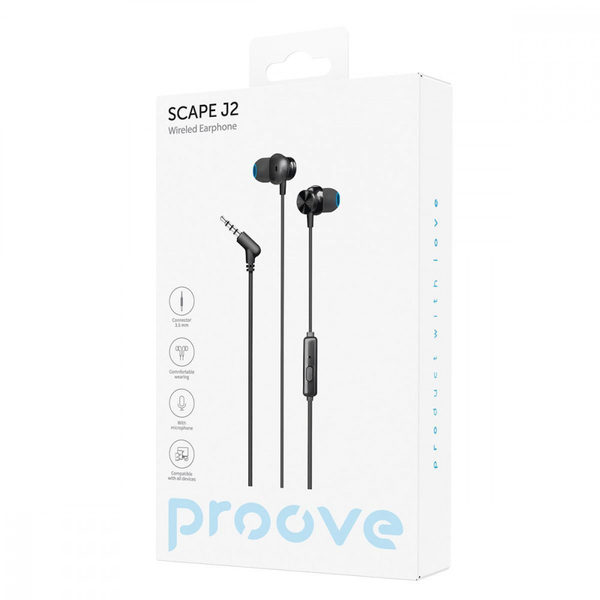 Дротові навушники Proove Scape J2 (3.5mm) Black, изображение 2
