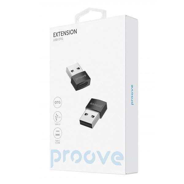 Адаптер OTG Proove Extension Type-C to USB Black, зображення 2