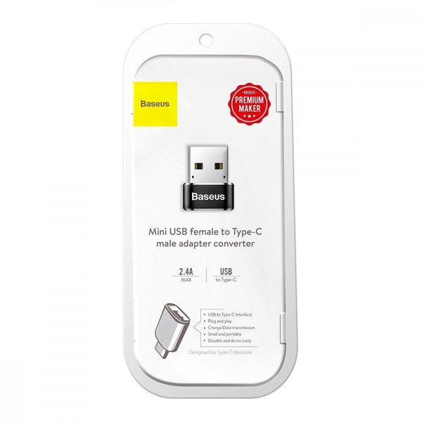 Перехідник Baseus Type-C to USB Black, изображение 2