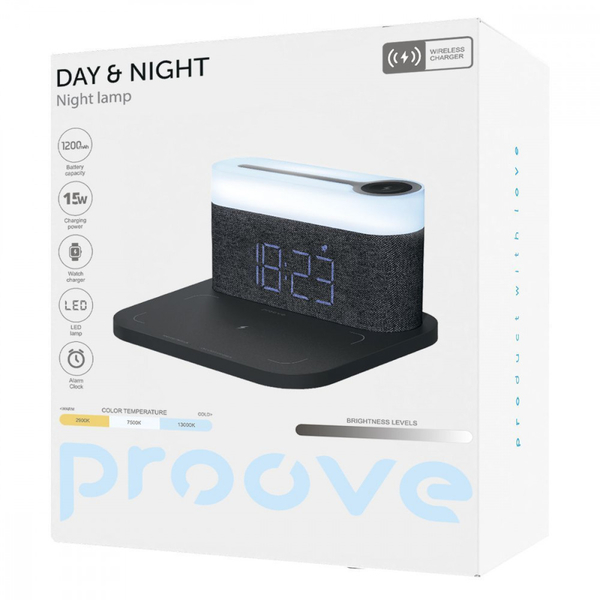 Нічник з Бездротовою Зарядкою Proove Day & Night Dark gray, изображение 2