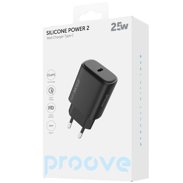 Мережевий зарядний пристрій Proove Silicone Power 2 25W (Type-C) White, изображение 2