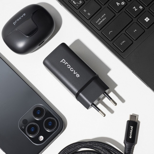Мережевий зарядний пристрій Proove Pocket GaN 65W (2Type-C + USB) Black, изображение 14