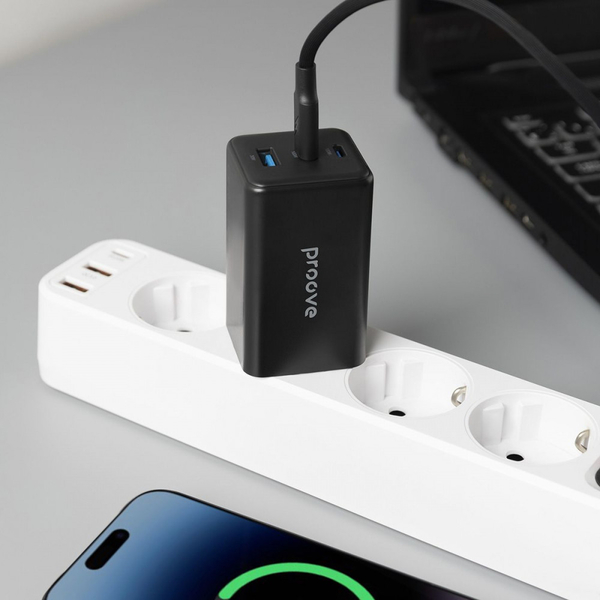 Мережевий зарядний пристрій Proove Pocket GaN 65W (2Type-C + USB) Black, изображение 12