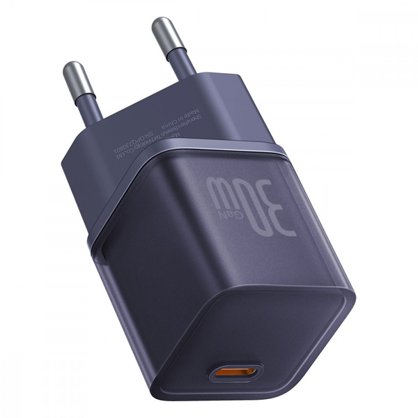 Мережевий зарядний пристрій Baseus GaN5S 30W (Type-C) White, зображення 4
