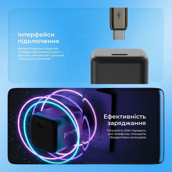 Мережевий зарядний пристрій Proove Pocket GaN 25W (Type-C) White, изображение 11