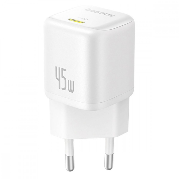 Мережевий зарядний пристрій Baseus PicoGo GaN Fast Charger Type-C 45W White