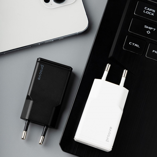 Мережевий зарядний пристрій Proove Slender 30W (Type-C + USB) Black, изображение 3