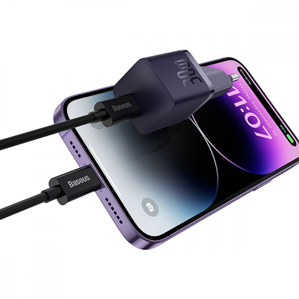 Мережевий зарядний пристрій Baseus GaN5 Mini Fast Charger Type-C 30W Blue, изображение 4