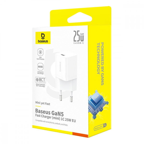 Мережевий зарядний пристрій Baseus GaN5 Mini Fast Charger Type-C 25W Black, изображение 2