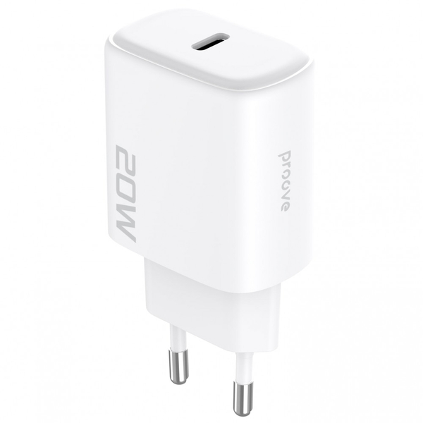 Мережевий зарядний пристрій Proove Silicone Power 2 20W (Type-C) + Cable Type-C to Lightning (1m) White, изображение 7