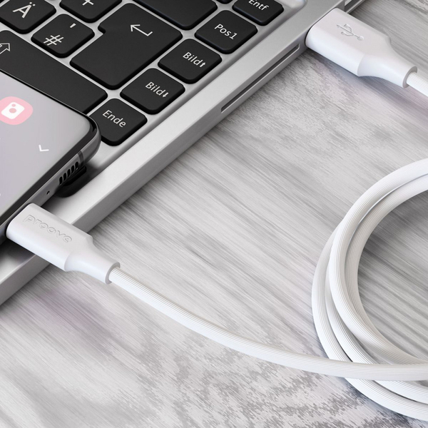 Кабель Proove Striped Silicone USB to Type-C (1m) Black, изображение 3