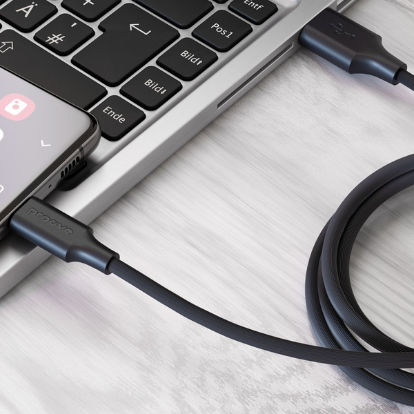 Кабель Proove Striped Silicone USB to Type-C (1m) Black, изображение 4