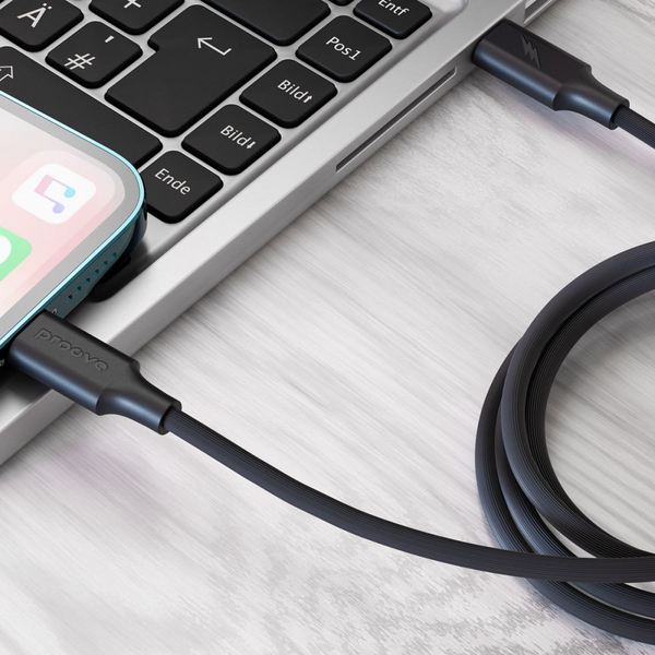 Кабель Proove Striped Silicone Type-C to Lightning (1m) Black, изображение 4