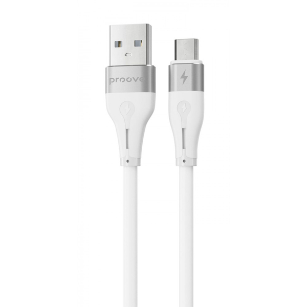 Кабель Proove Soft Silicone USB to Micro USB 2.4A (1m) White