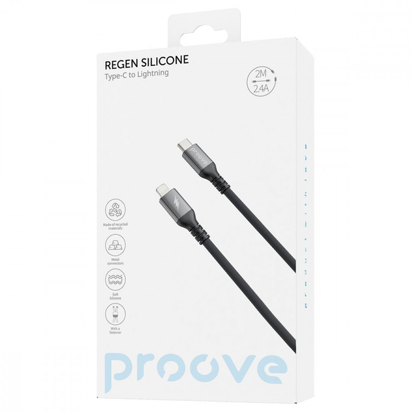 Кабель Proove ReGen Silicone Type-C to Lightning 27W (2m) Black, зображення 2