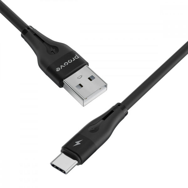 Кабель Proove Soft Silicone USB to Type-C 2.4A (1m) Black, зображення 7