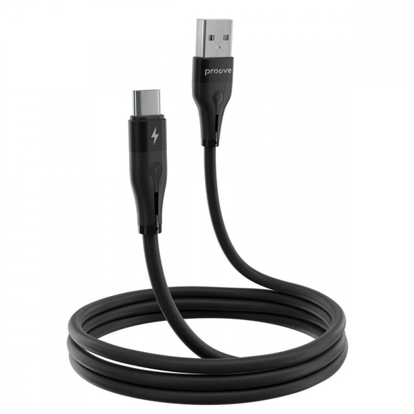 Кабель Proove Soft Silicone USB to Type-C 2.4A (1m) Black, зображення 6