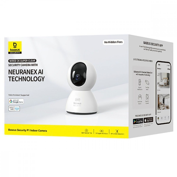 IP КамераBaseus Security P1 Indoor 3K White, изображение 2
