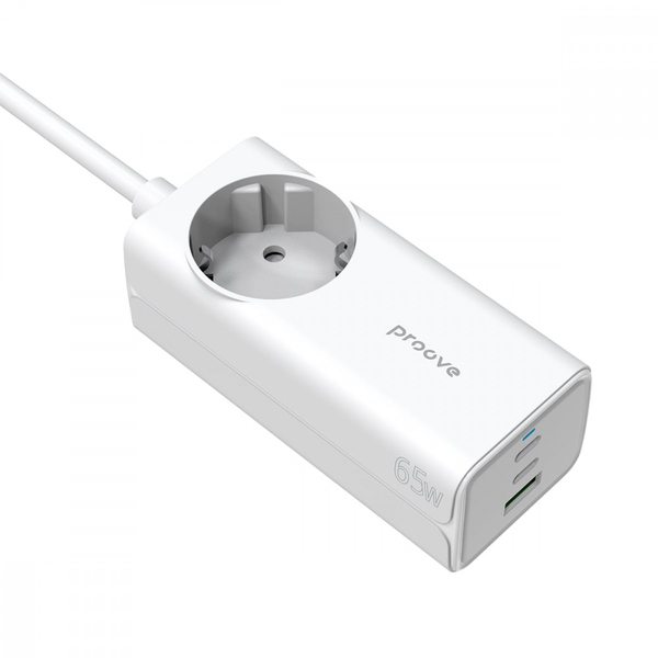 Мережевий фільтр Proove Power Strip PD-02 65W (2 Type-C + 1USB) White