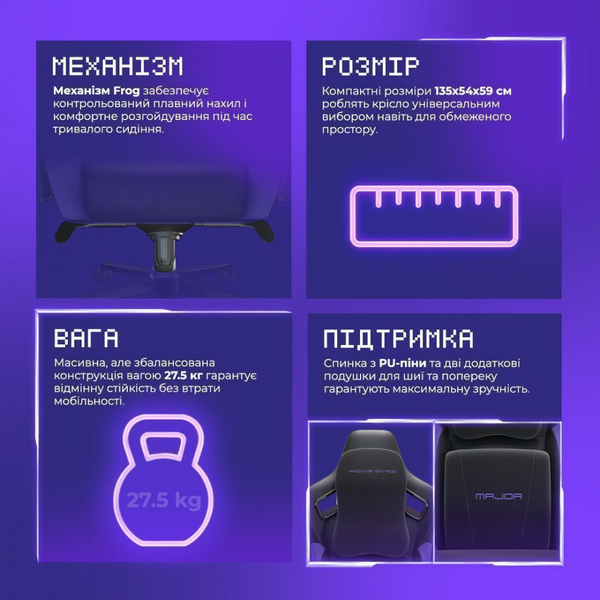 Крісло для геймерів Proove Gaming Major Black, зображення 9